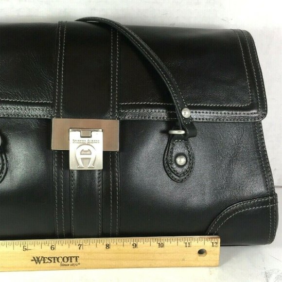 Etienne Aigner Large Black Structured Leather Bag - Picture 8 of 12
